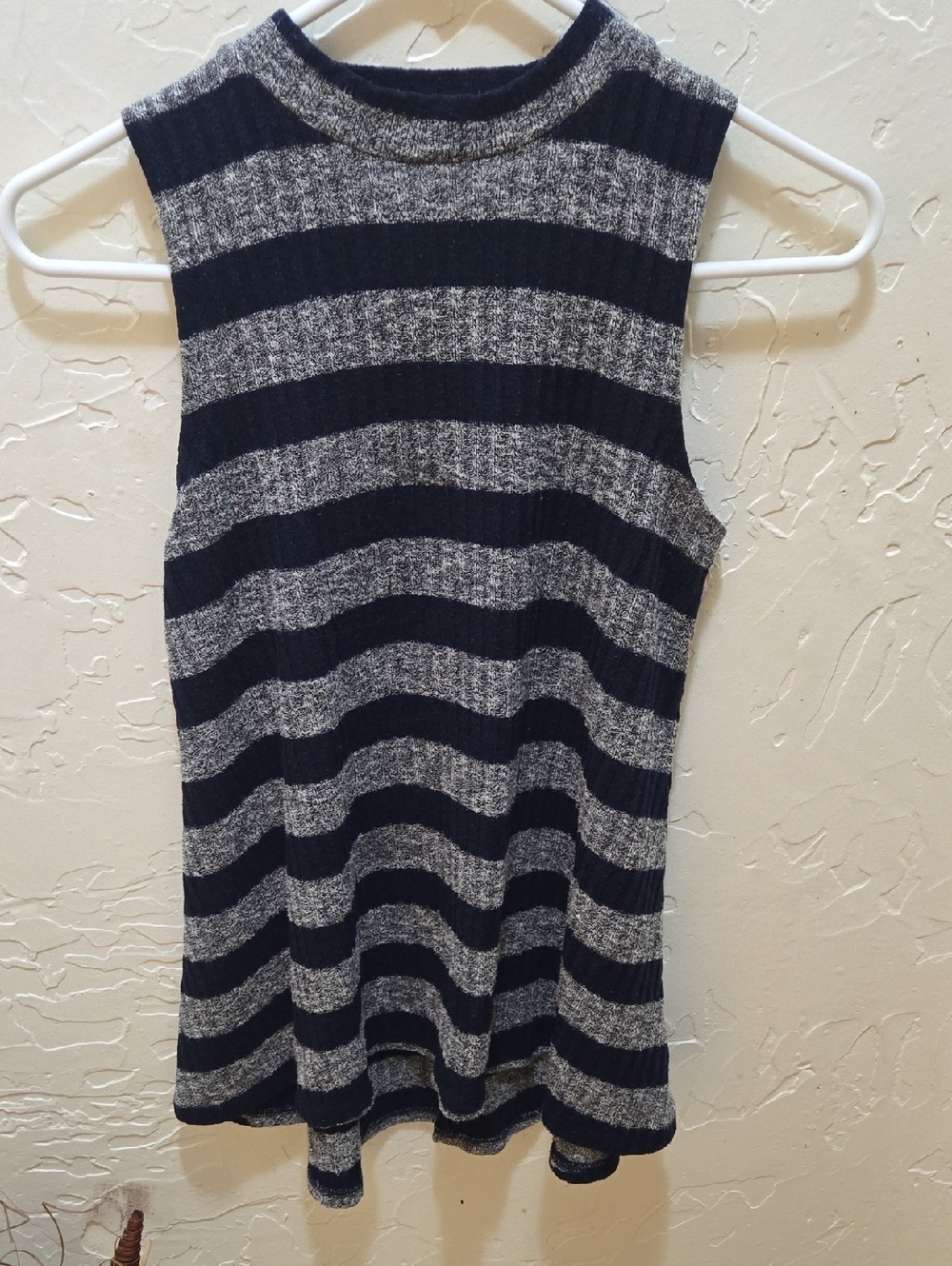 Freshman Sleeveless Ribbed Tank - Navy & Heather Gray